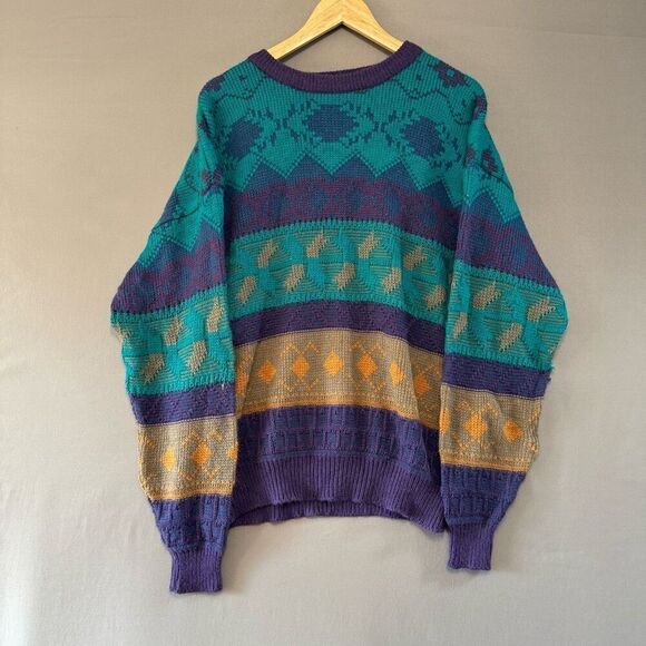 Ash Creek Trading Men’s Colorful Sweater Size Large  100% Acrylic Round Neck - Picture 3 of 9